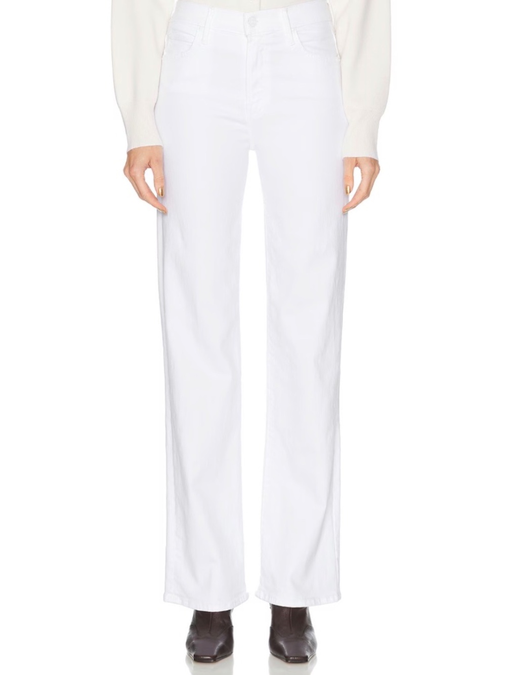 NWT MOTHER The Kick It Jeans in White/Fairest Of Them All, Size 30
